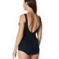 Roxanne - D-cup Chlorine Resistant Pleated Sheath One Piece Swimsuit