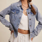 Listicle - Ruffled Hem Denim Jacket