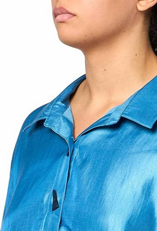 Multiples - Turn-up Cuff Button Front High-Low Shirt