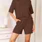 Basic Bae - Full Size Soft Rayon Half Sleeve Top And Shorts Set
