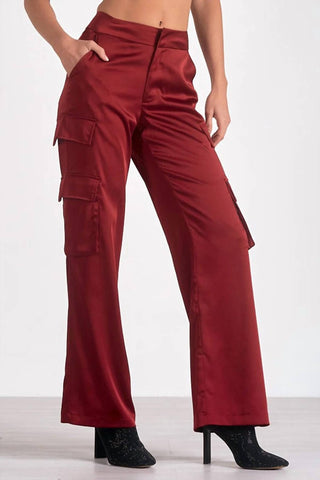 Elan - Women's Mid-rise Wide-leg Cargo Pants