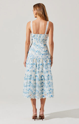 Astr - Pellagia Floral Eyelet Midi Dress