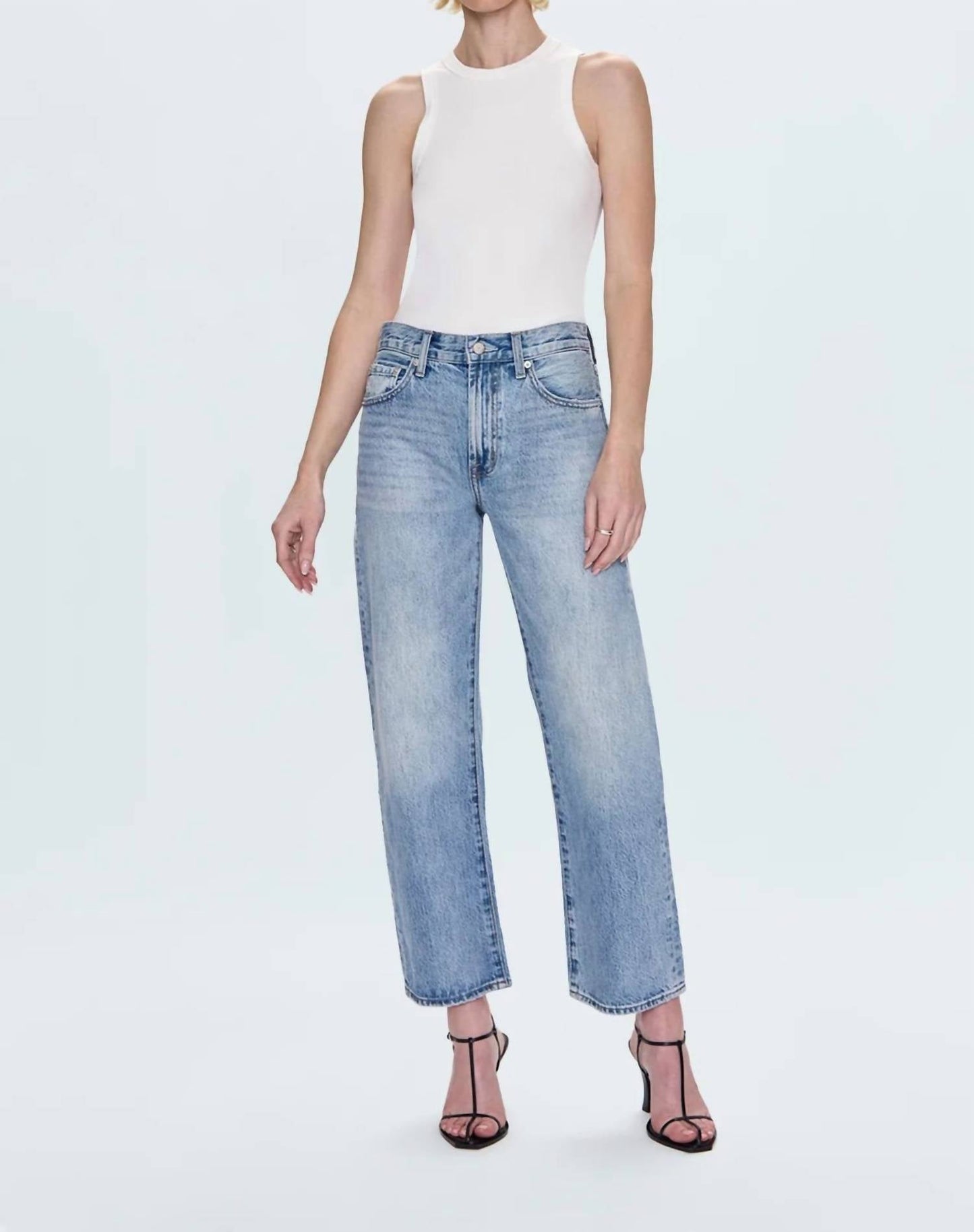 Pistola - Lexi Mid Rise Bowed Straight Jeans