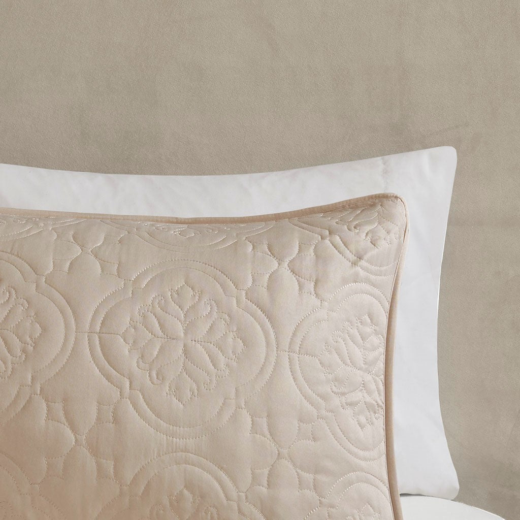3 Piece Reversible Bedspread Set Khaki Full/Queen