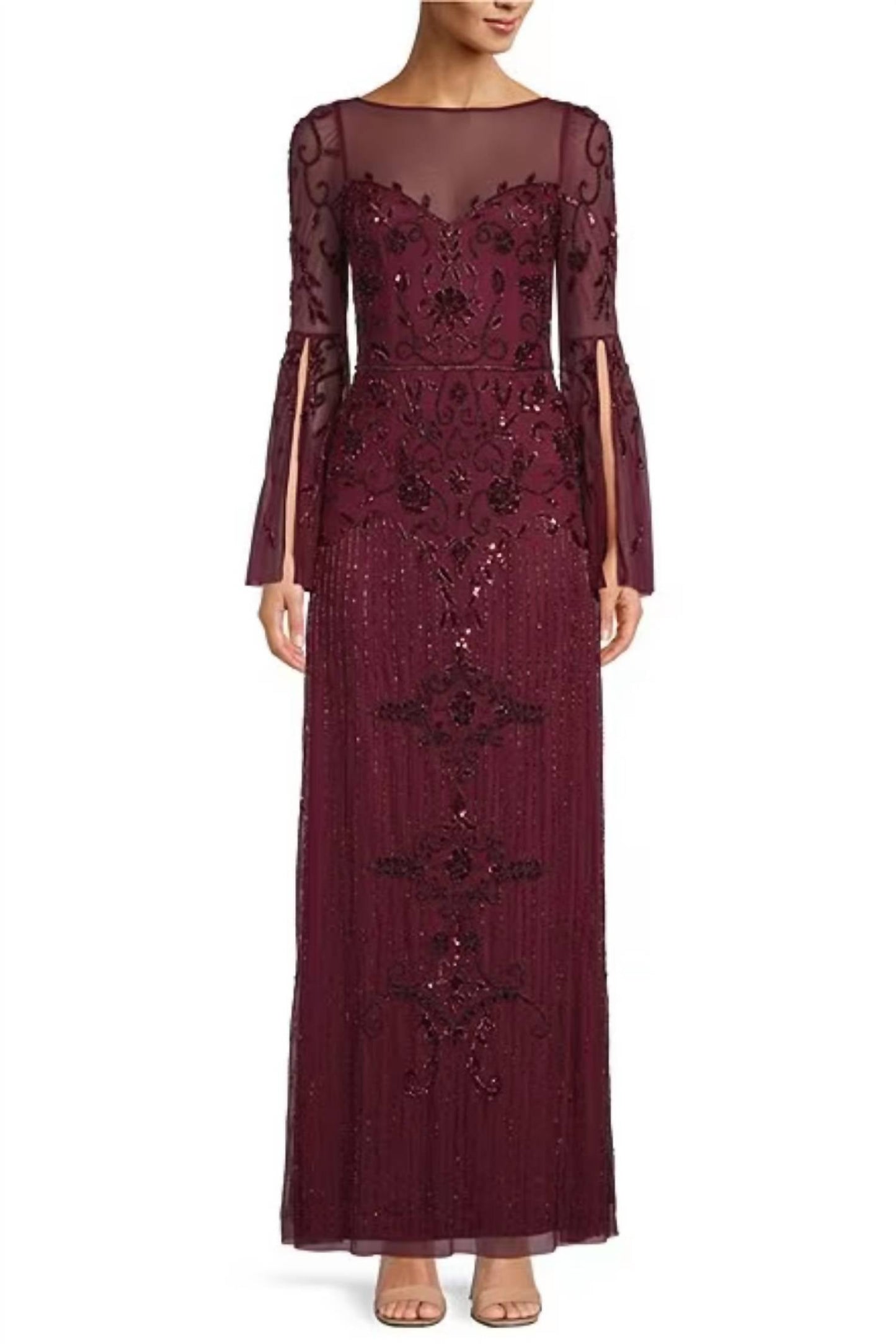 Aidan Mattox - Beaded Bell Sleeve Gown