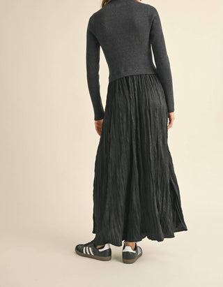 Miou Muse - Shay Sweater Combo Maxi Dress