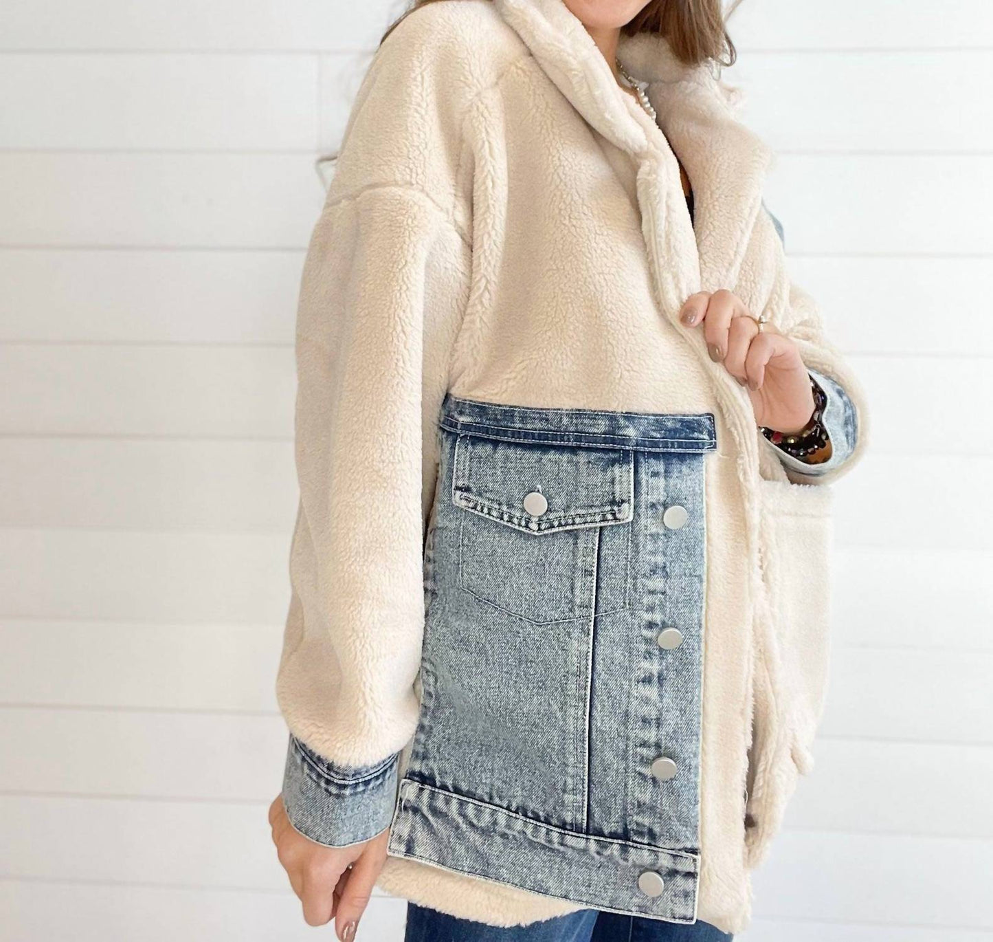 Ellison - Mixed Media Sherpa Denim Jacket