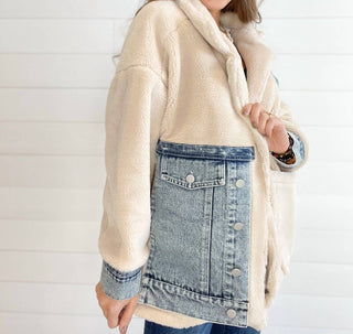 Ellison - Mixed Media Sherpa Denim Jacket