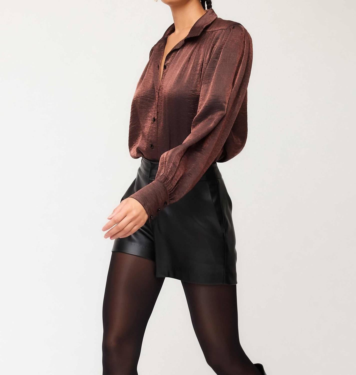 Fifteen Twenty - Sienna Button Front Shirred Blouse