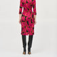 Joseph Ribkoff - Abstract Print Waist Tie Sheath Dress
