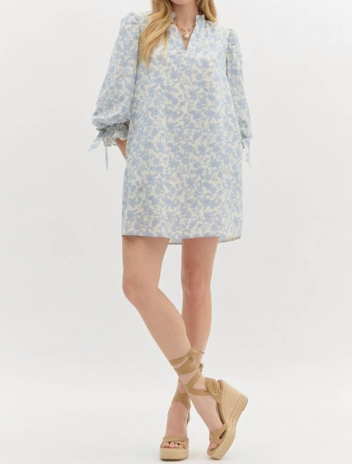 Entro - Floral Print Pullover Mini Dress