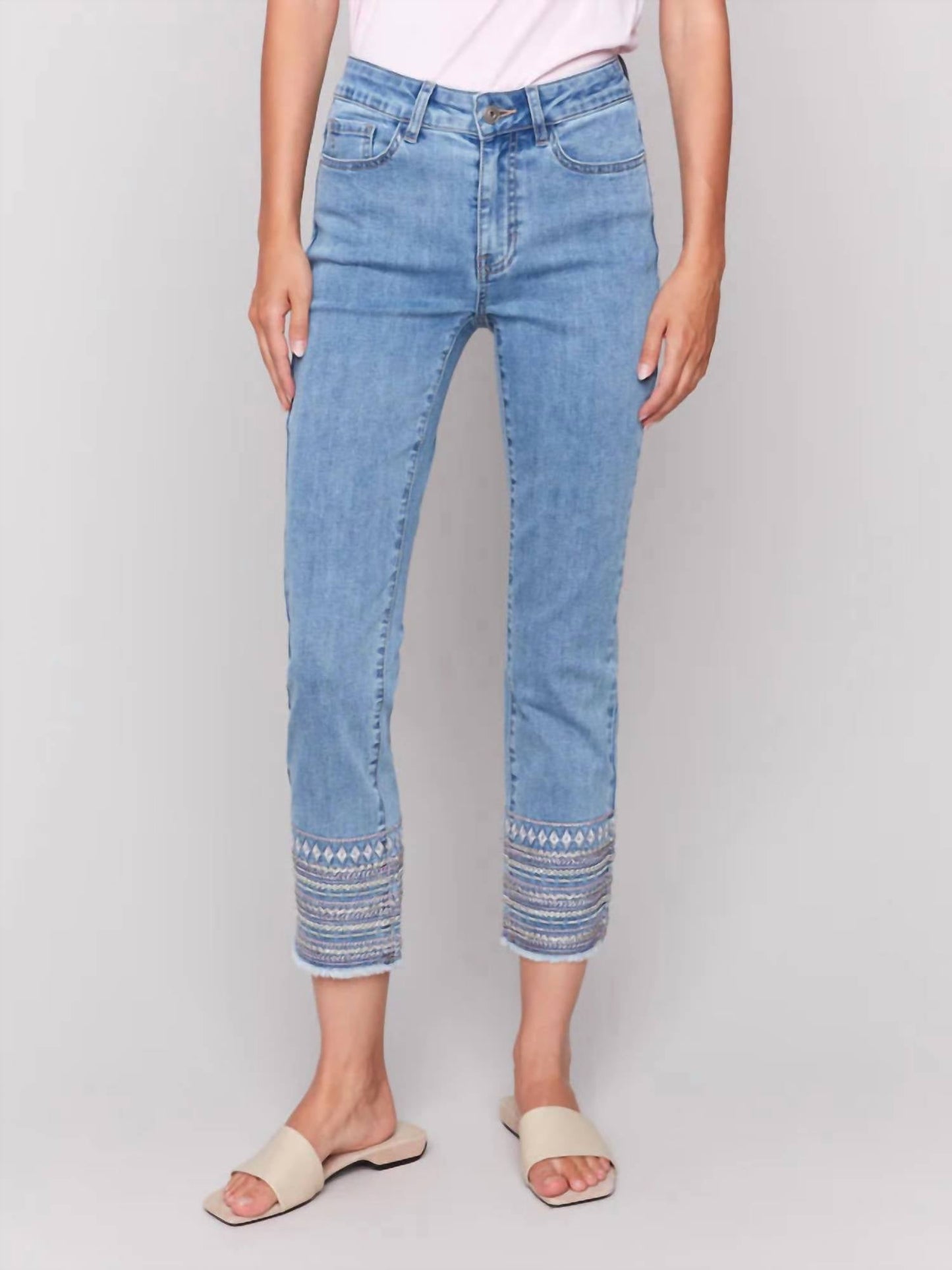 Charlie B - Embroidered Hem Jeans