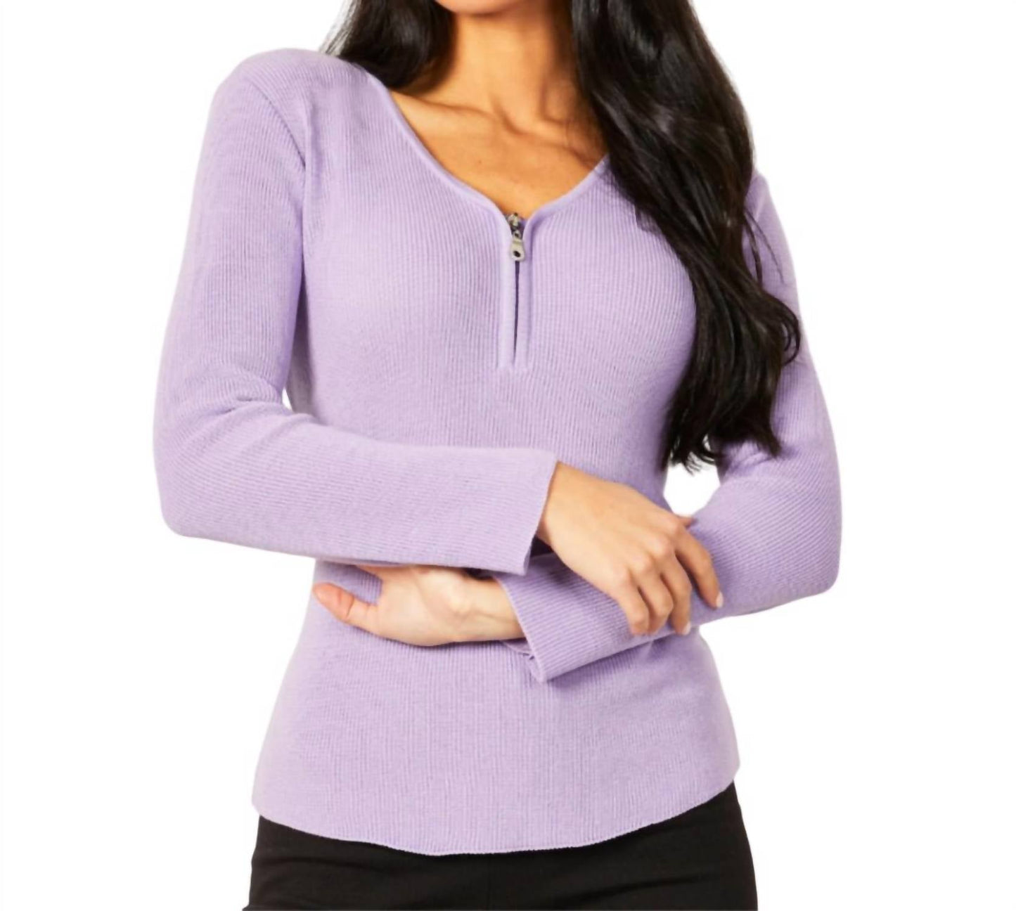 Angel Apparel - Zip V-Neck Top