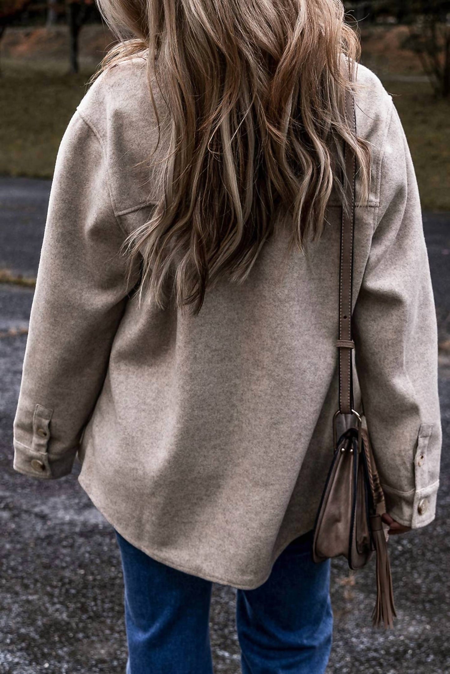 1 The Woman - Turn Down Collar Shacket