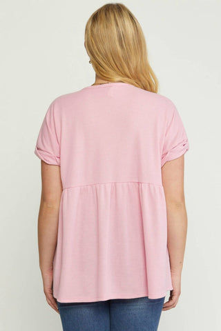 Entro - Waffle Knit Babydoll Top