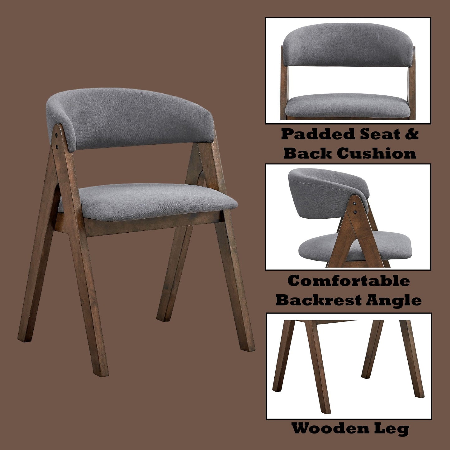 Keiki Side Chair Set of 2 - Gray