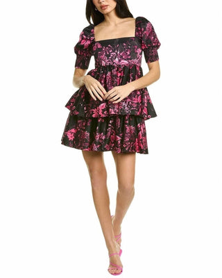 Alice + Olivia - Emmalou Puff-sleeve Tiered Mini Dress
