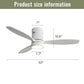 Indoor/Outdoor Ceiling Fan with Reversible DC Motor, LED Light - White