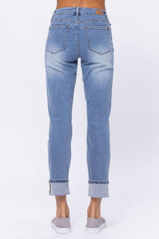 Judy Blue - High Rise Cuffed Hem Vintage Boyfriend Jeans