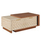 Extendable Coffee Table With 2 Storage Drawers, Dual Tone With Sliding Top, Hidden Storage - Walnut