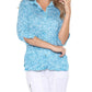 Carine - Aqua Ripples Sabrina Button Down Shirt