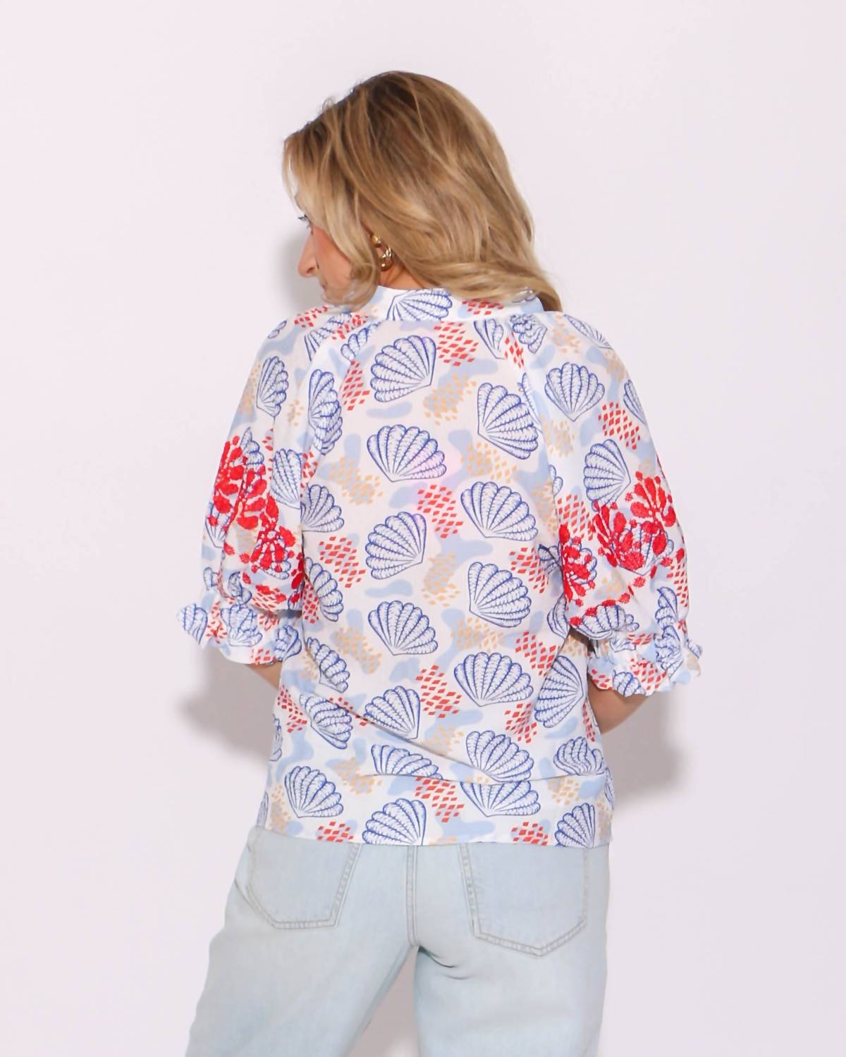 Thml - Puff Sleeve Shell Print Top