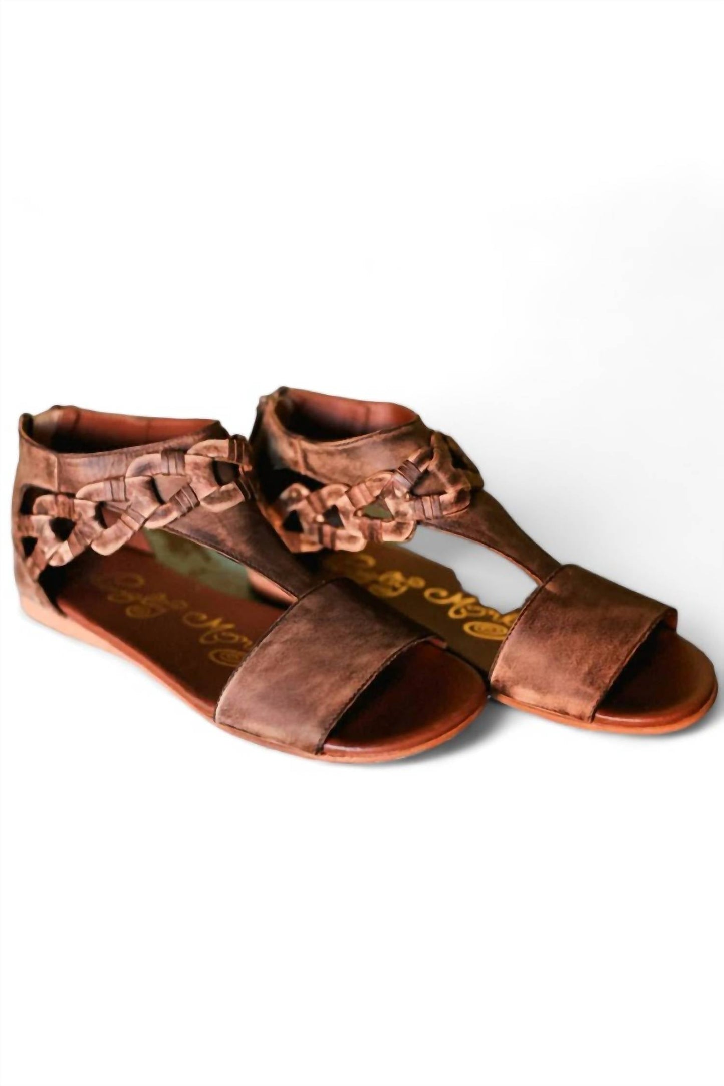 Naughty Monkey - Women's Hippie Hollow Distressed Genuine Leather Sandals