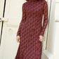 Mima Rosso - Velvet Print Mesh Dress