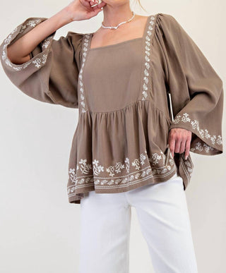 Easel - Desert Bloom Boho Top