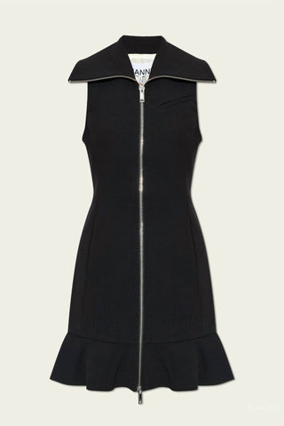 Ganni - Bonded Crepe Mini Dress