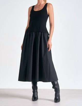 Elan - Midi Woven & Knit Dress