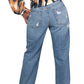 Just Black Denim - High Rise Distressed Dad Jeans