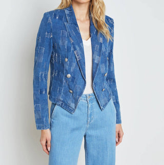 L'Agence - Wayne Open-front Denim Blazer