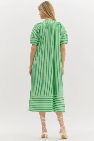 Entro - Stripe Midi Dress