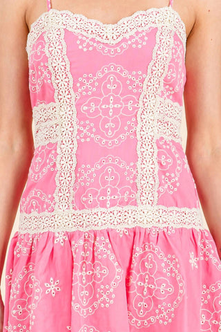 Baby Pink - Finley Embroidered Mini Dress