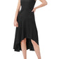 Adrianna Papell - Bertha Solid High Low Hem Crepe Dress