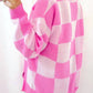 Pretty Bash - Checker Collared Drop Shoulder Sweater