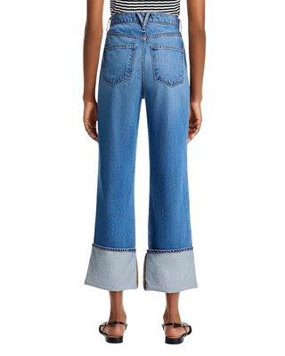Veronica Beard - Dylan High Rise Straight Leg Cuffed Jeans