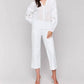Charlie B - Cotton Button-front Blouse With Embroidery