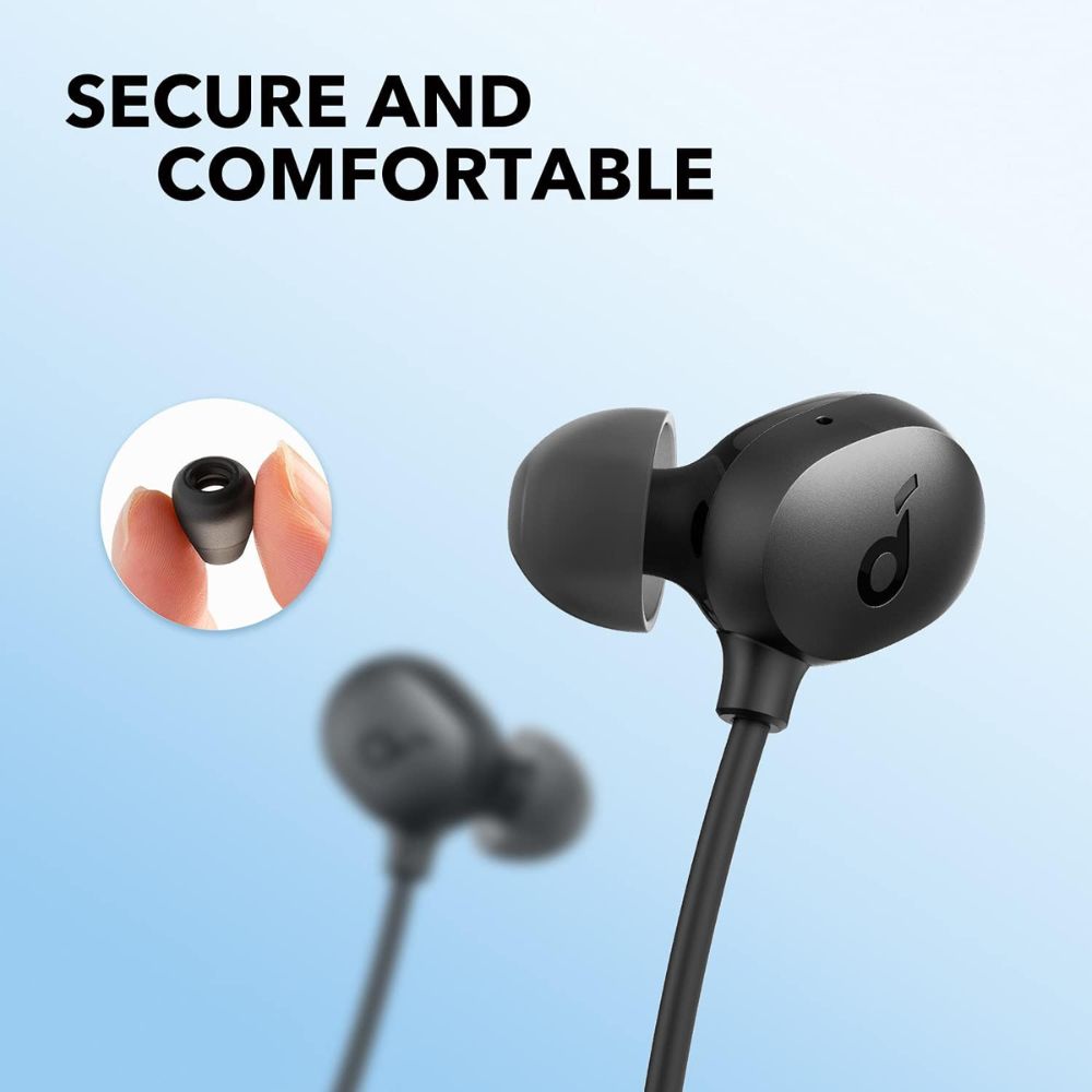 soundcore by Anker- Life U2i Wireless Neckband Headphones  22-Hour Playtime  10mm Drivers  IPX5  Black