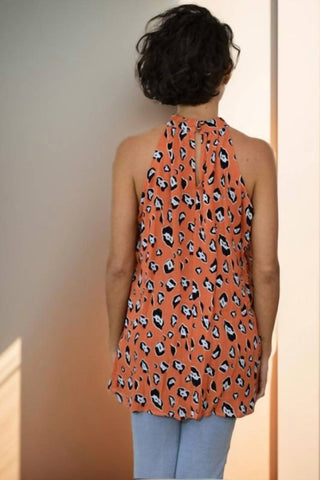 143 Story - Leopard Print Halter Blouse