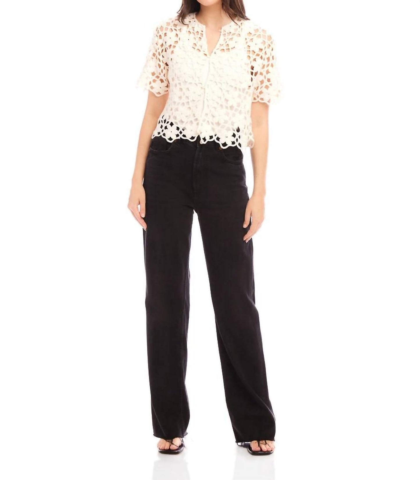 Fifteen Twenty - Kamille Crochet Shirt