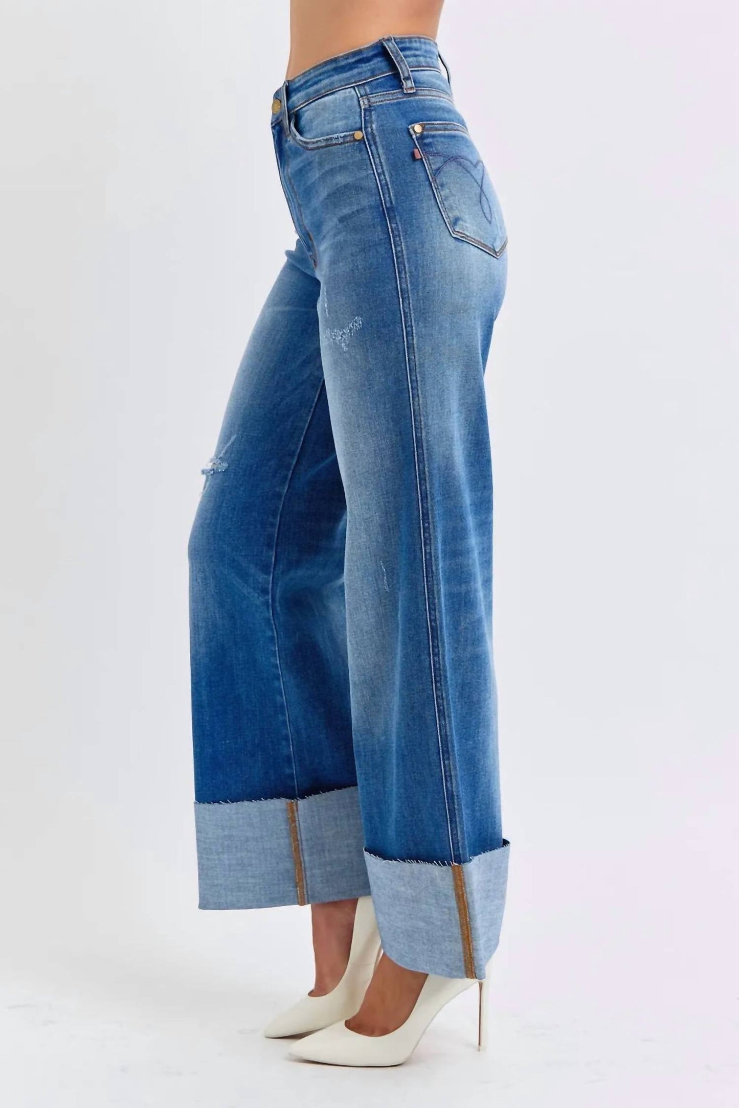 Judy Blue - Retro Wide Leg Jeg Jeans With Cuff