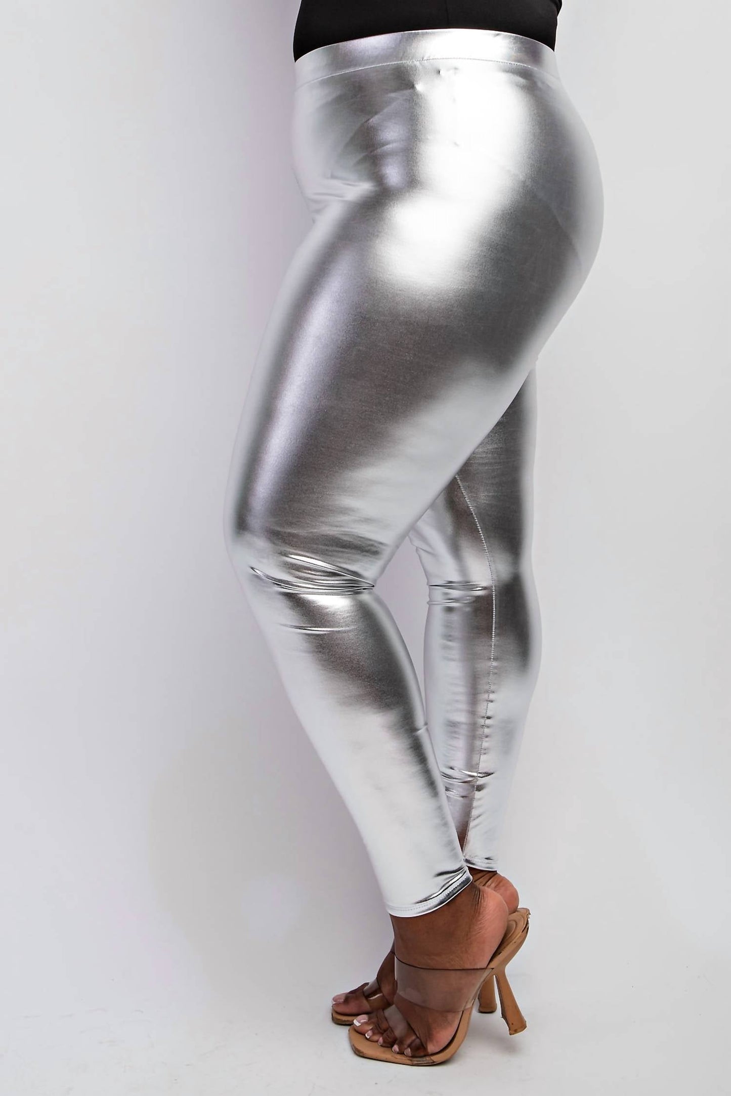 The Curve La - Plus Size Faux Leather High Rise Leggings