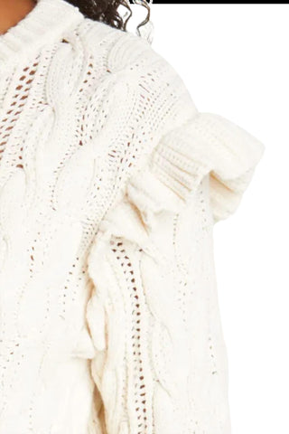 Frame - Cable Knit Ruffle Sweater
