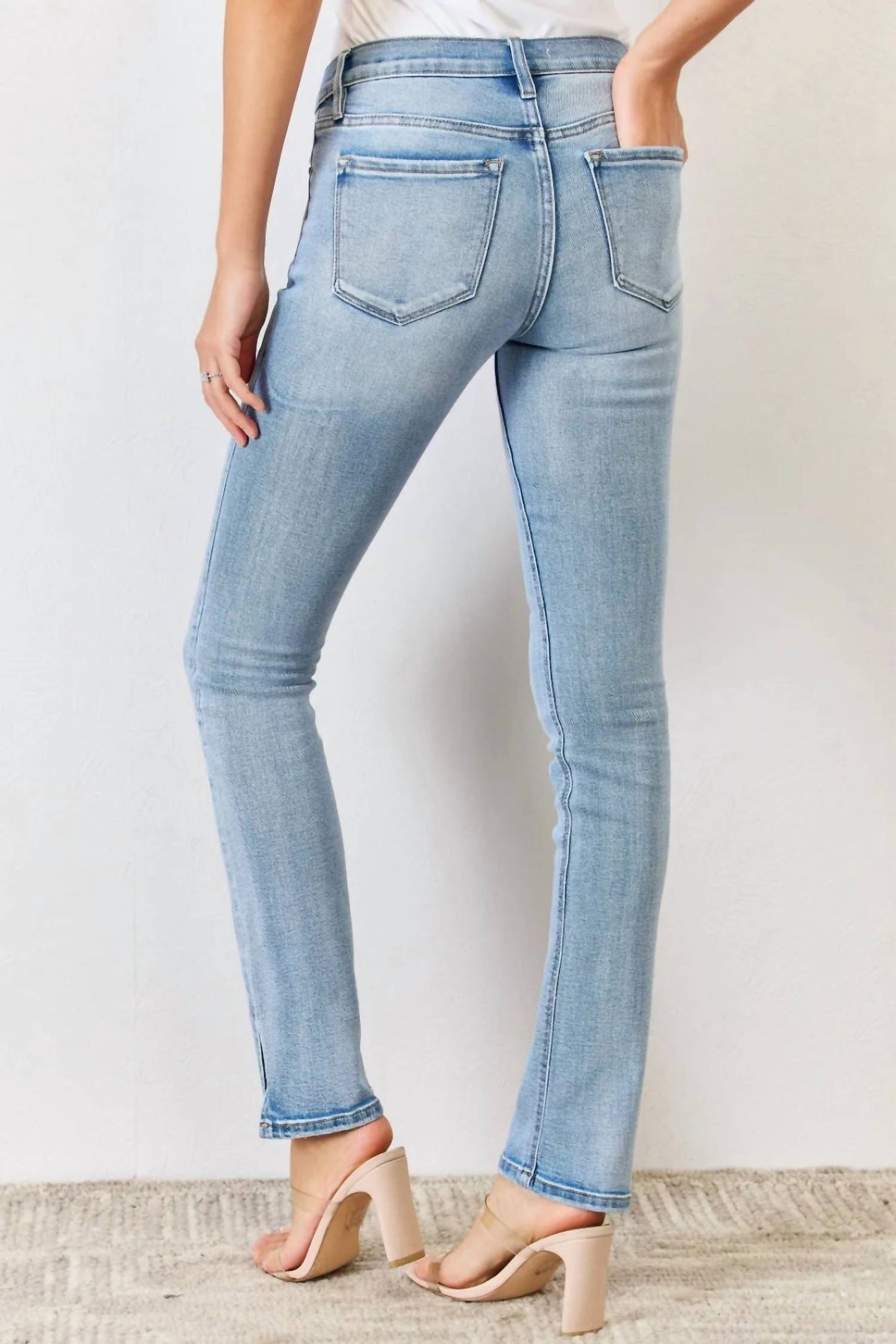 Trendsi - Women's Kancan Full Size Mid Rise Y2k Slit Bootcut Jeans