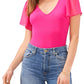 1.STATE Flutter Sleeve T-Shirt Rib Knit Berry Pink Size M