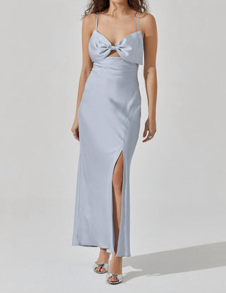 Astr - Satin Bow Midi Dress