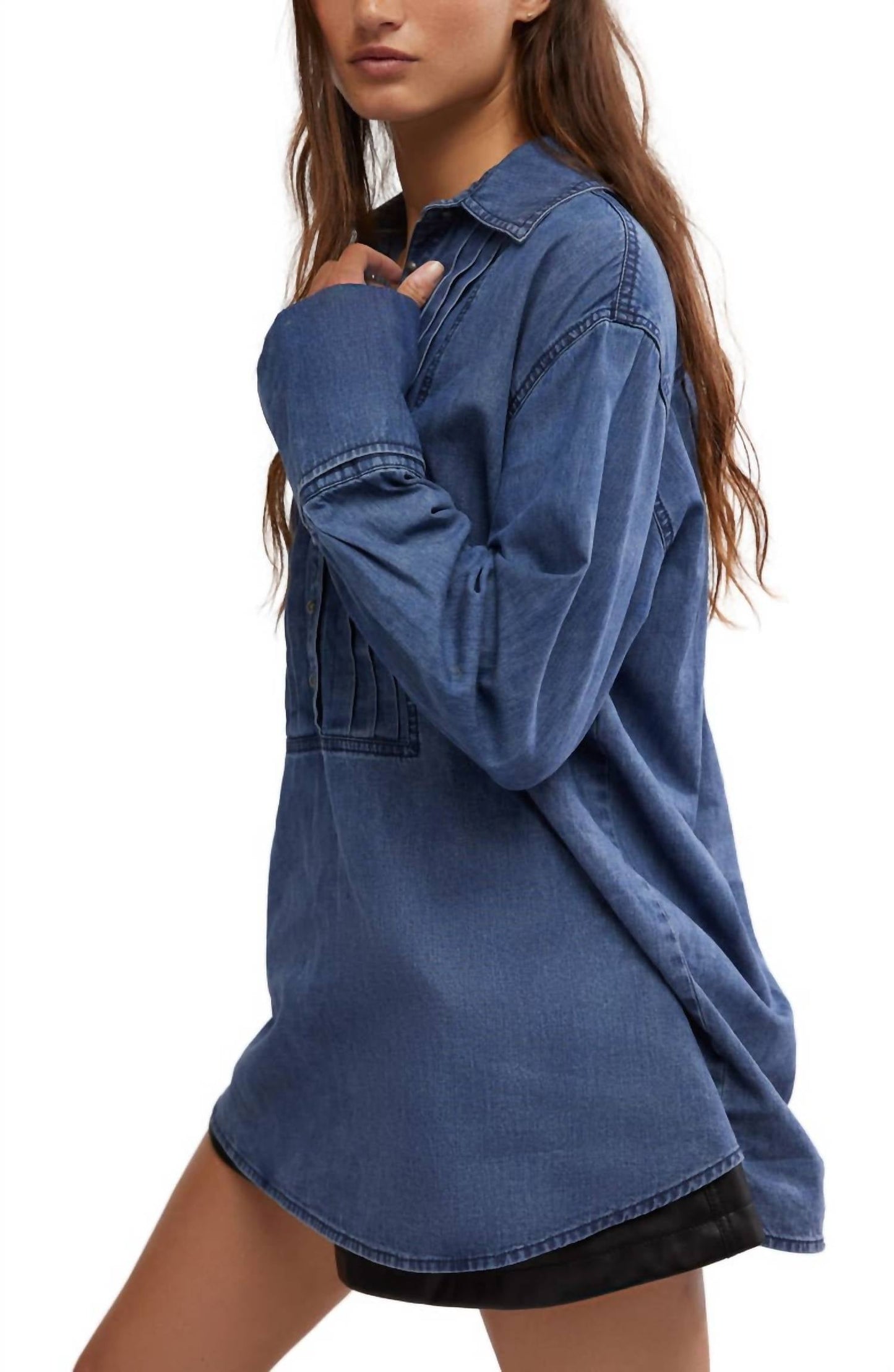 Free People - After Hours Denim Top