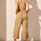 Tribal - Sleeveless Button-front Gauze Jumpsuit